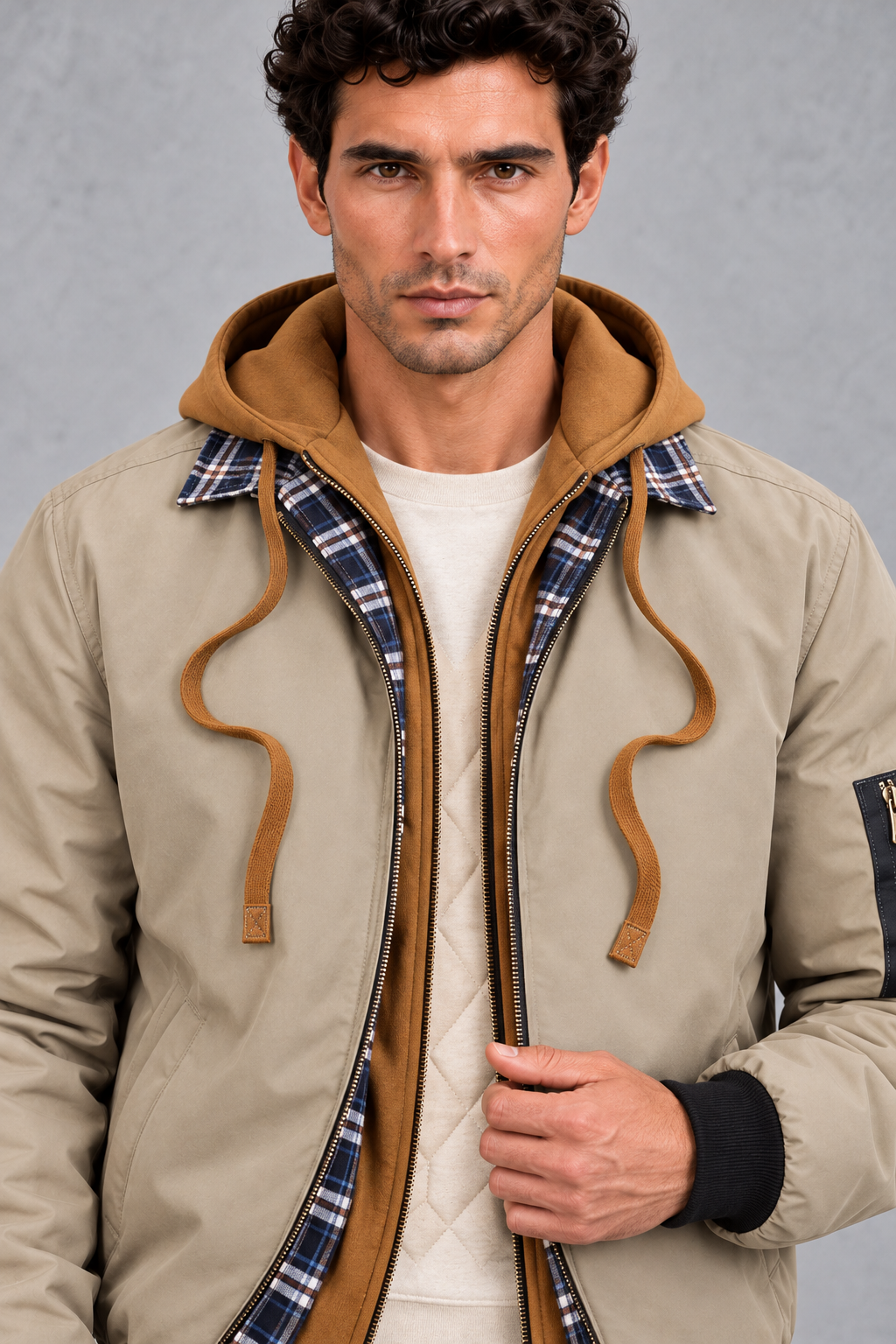Men's Insulated Winter Shell Jacket – Stone