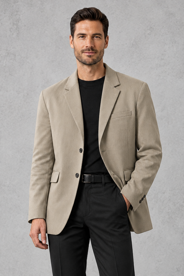 Men's Relaxed-Fit Blazer – Khaki