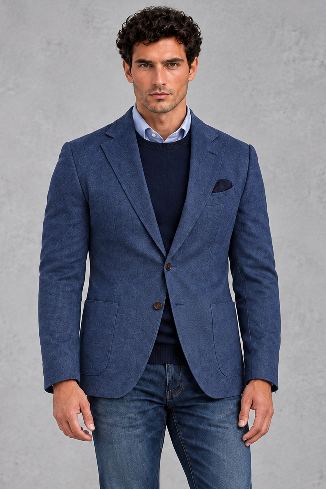 Men's Single-Breasted Blazer – Navy