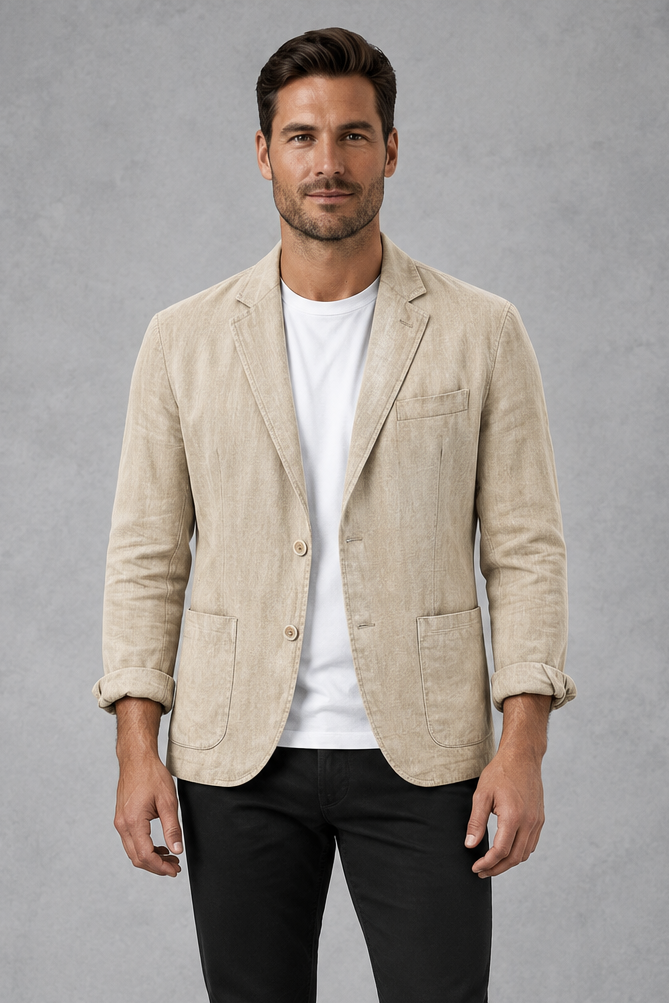 Men's Slim-Fit Blazer – Beige