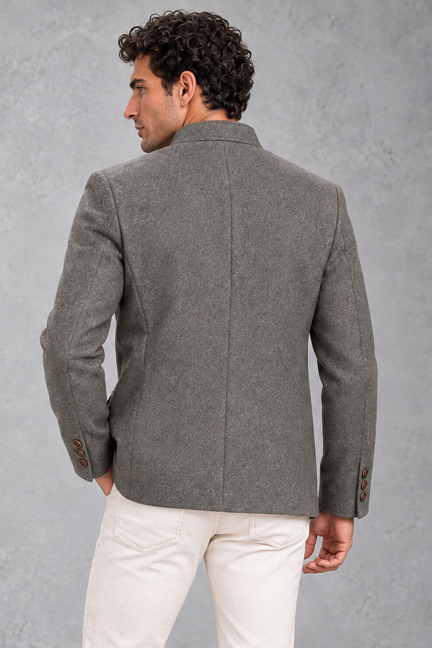 Men's Stand-Collar Jacket – Gray