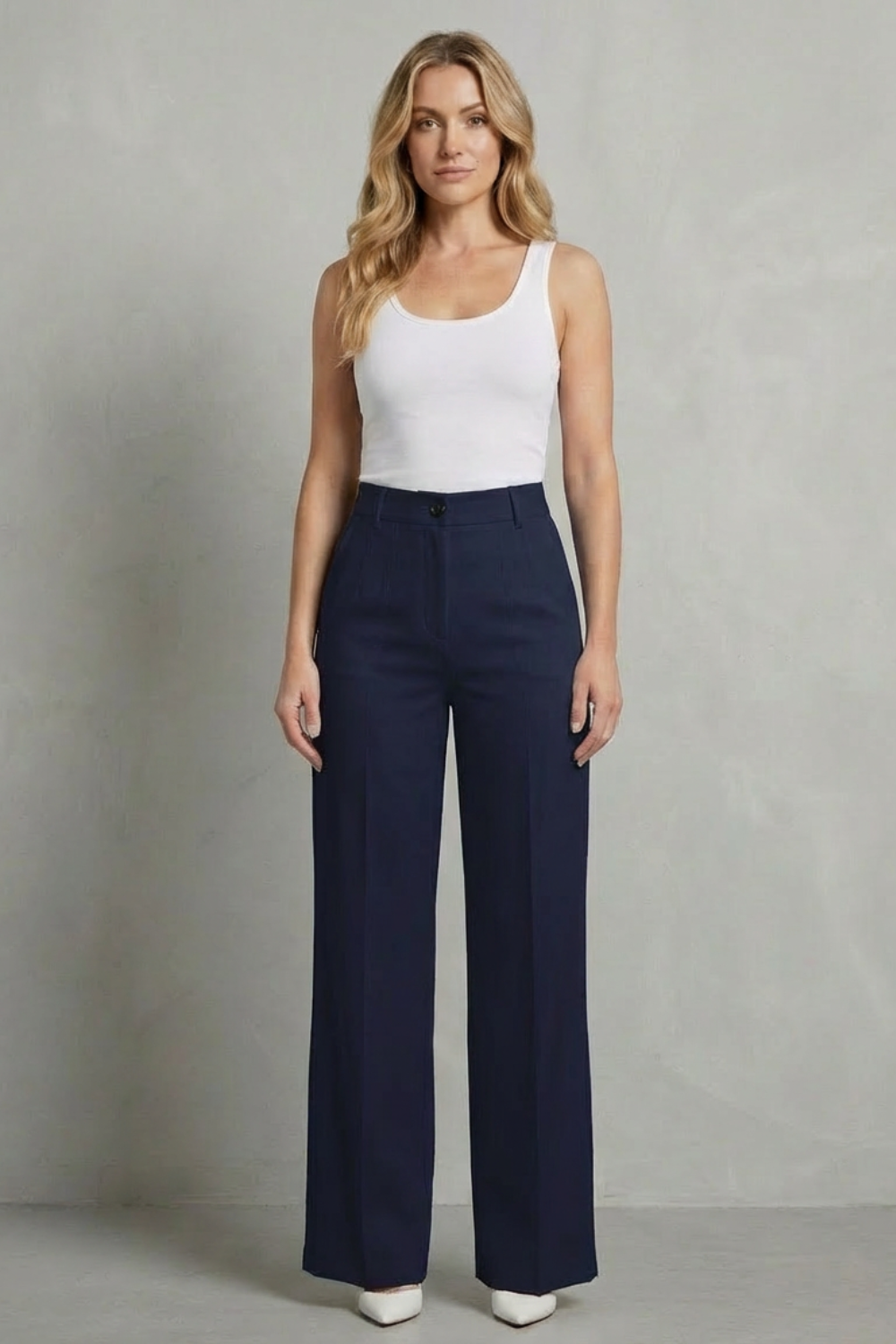 Women's High Rise Straight Leg Tailored Pants - Nerissane