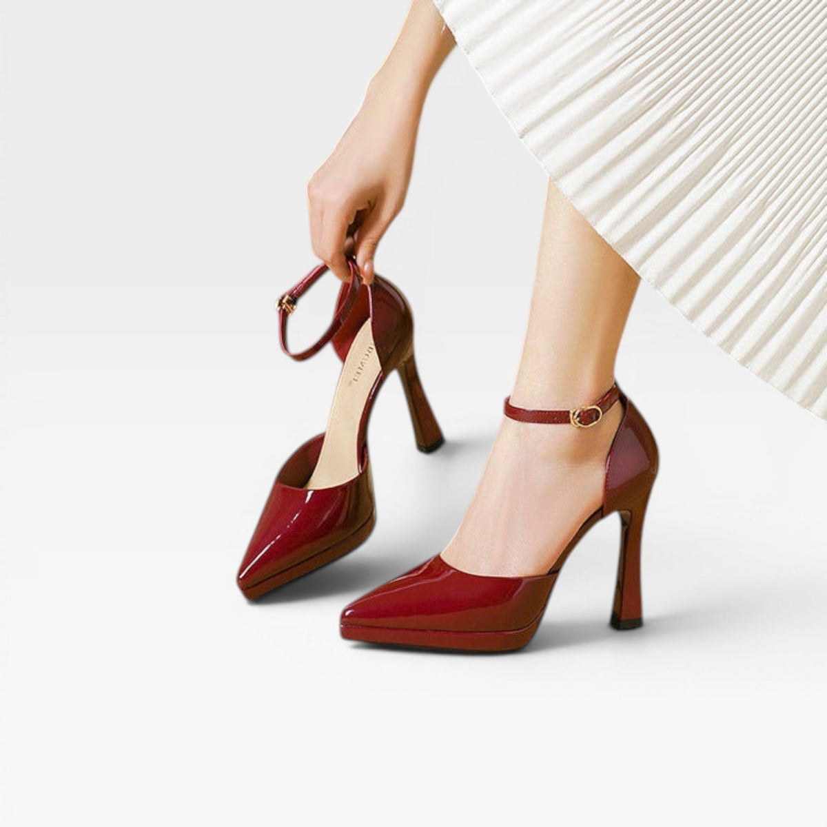 Women's Patent Ankle Strap Pumps – Pointed Toe Party Shoes | Fairlight