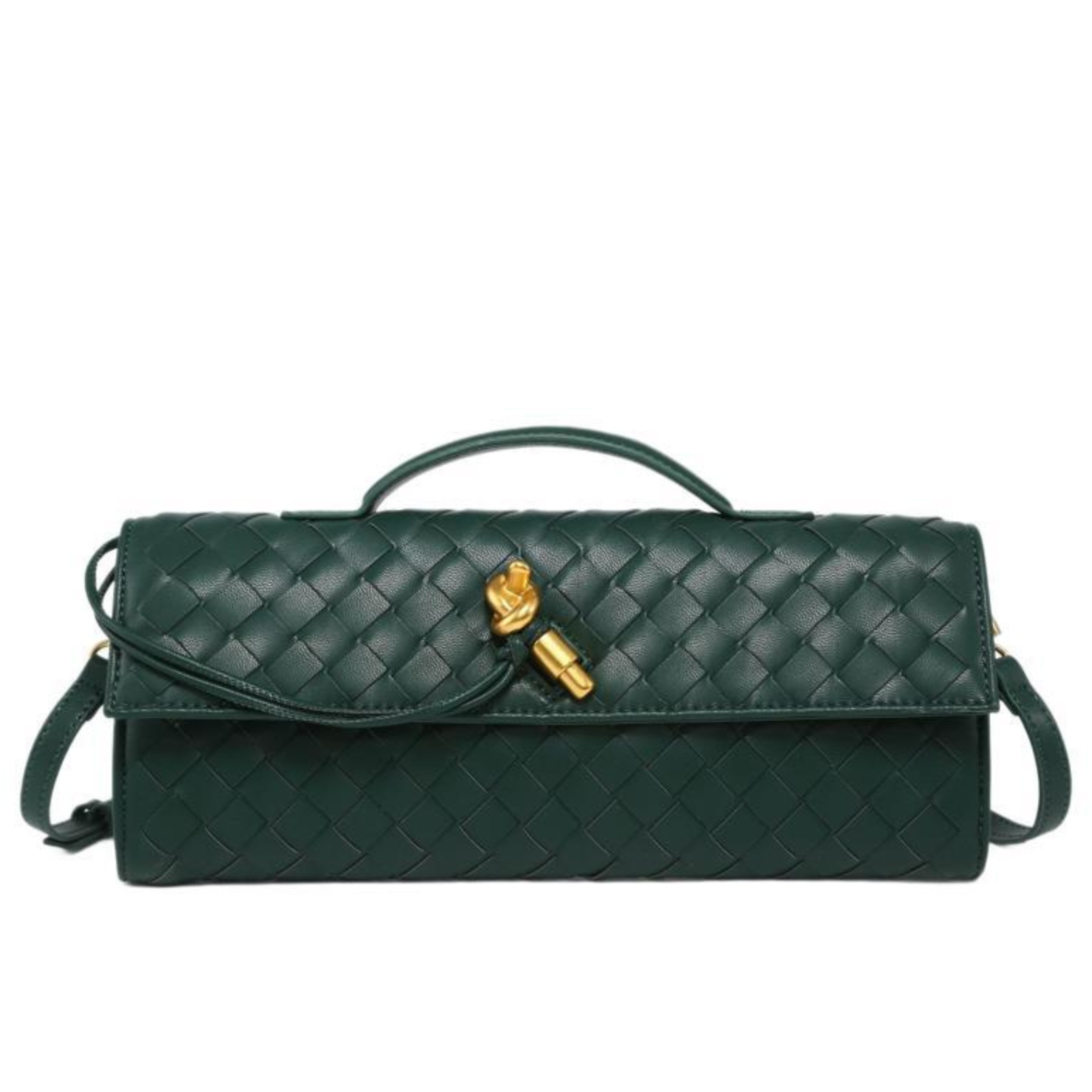 Handwoven Leather Tote Bag with Knot Closure | Brenda