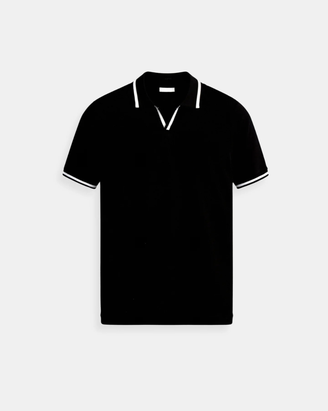 Old Money Contrast Polo - Black