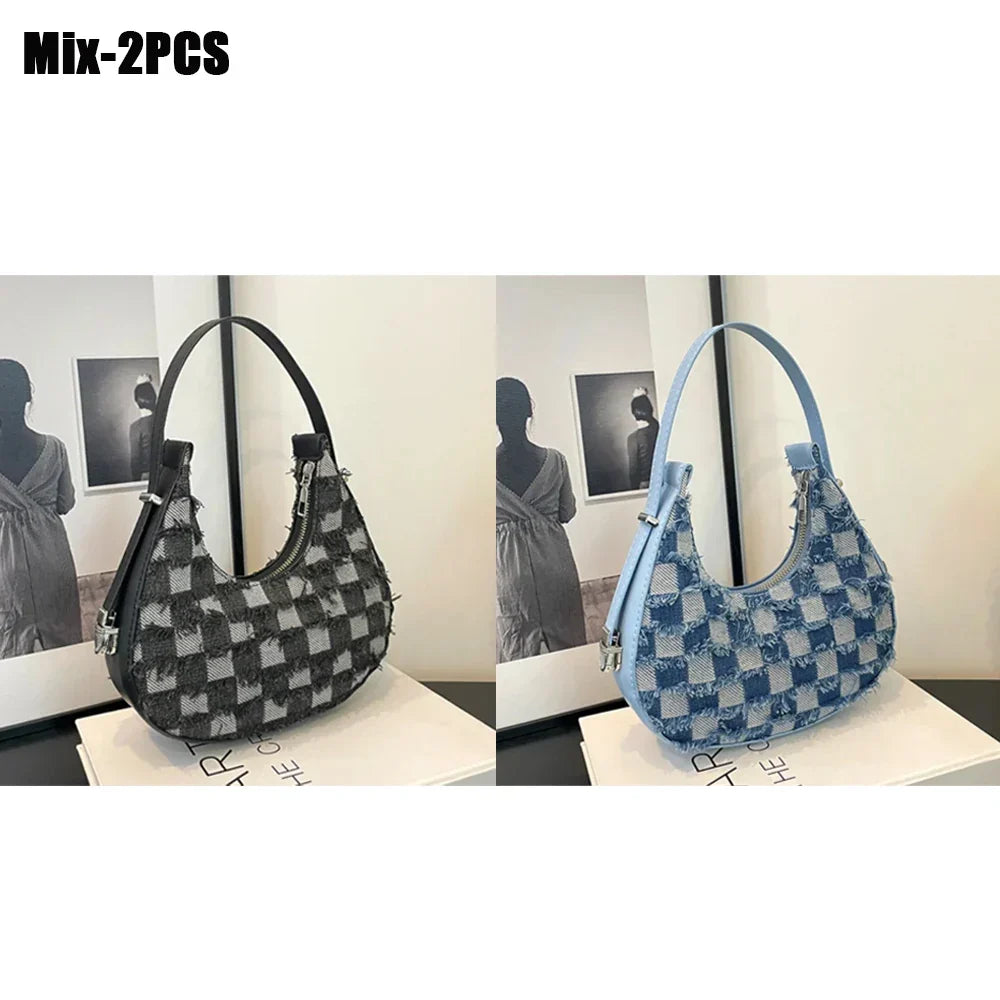 Textured Checkered Handbag | Kendra