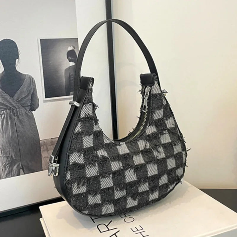 Textured Checkered Handbag | Kendra