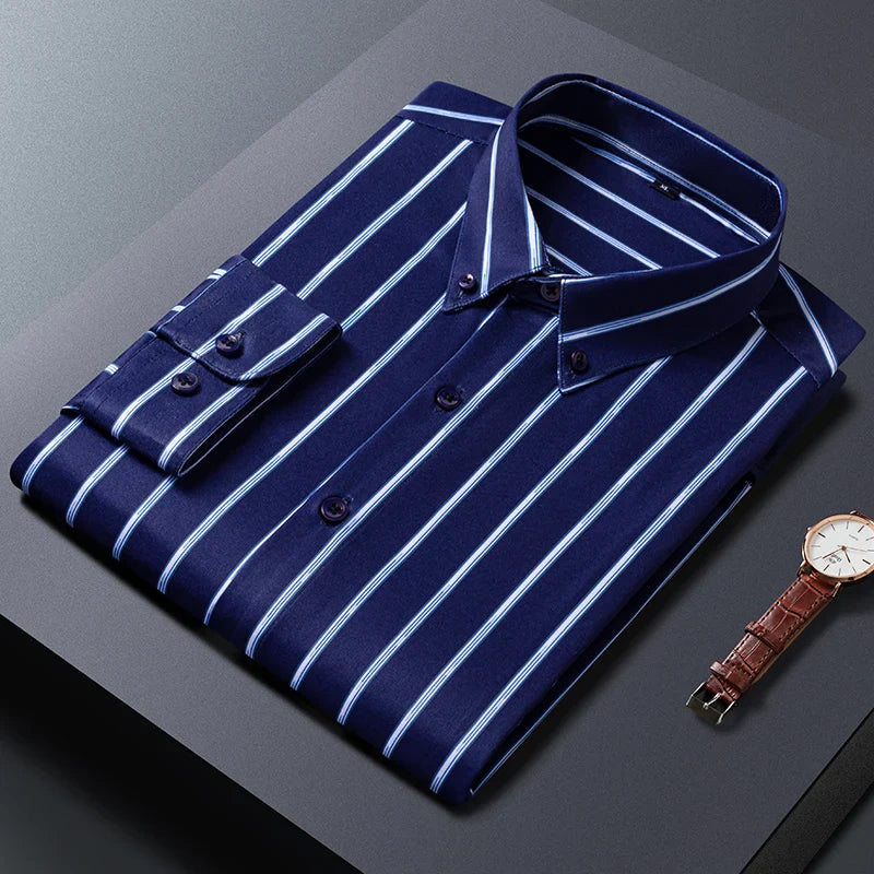 Klyne - Elegant Striped Men's Shirt