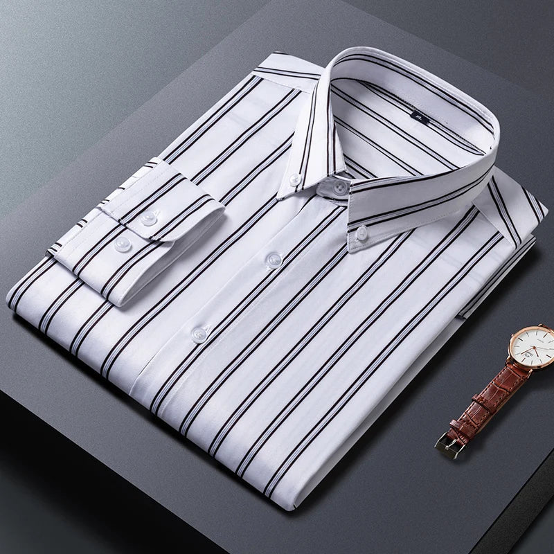 Klyne - Elegant Striped Men's Shirt