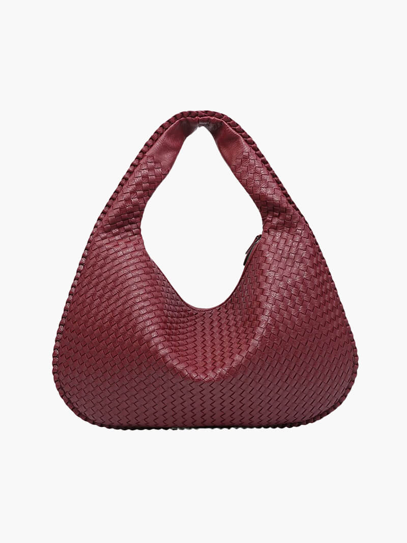 Women's Oversized Woven Faux Leather Shoulder Tote Bag for Everyday Use | Amelia