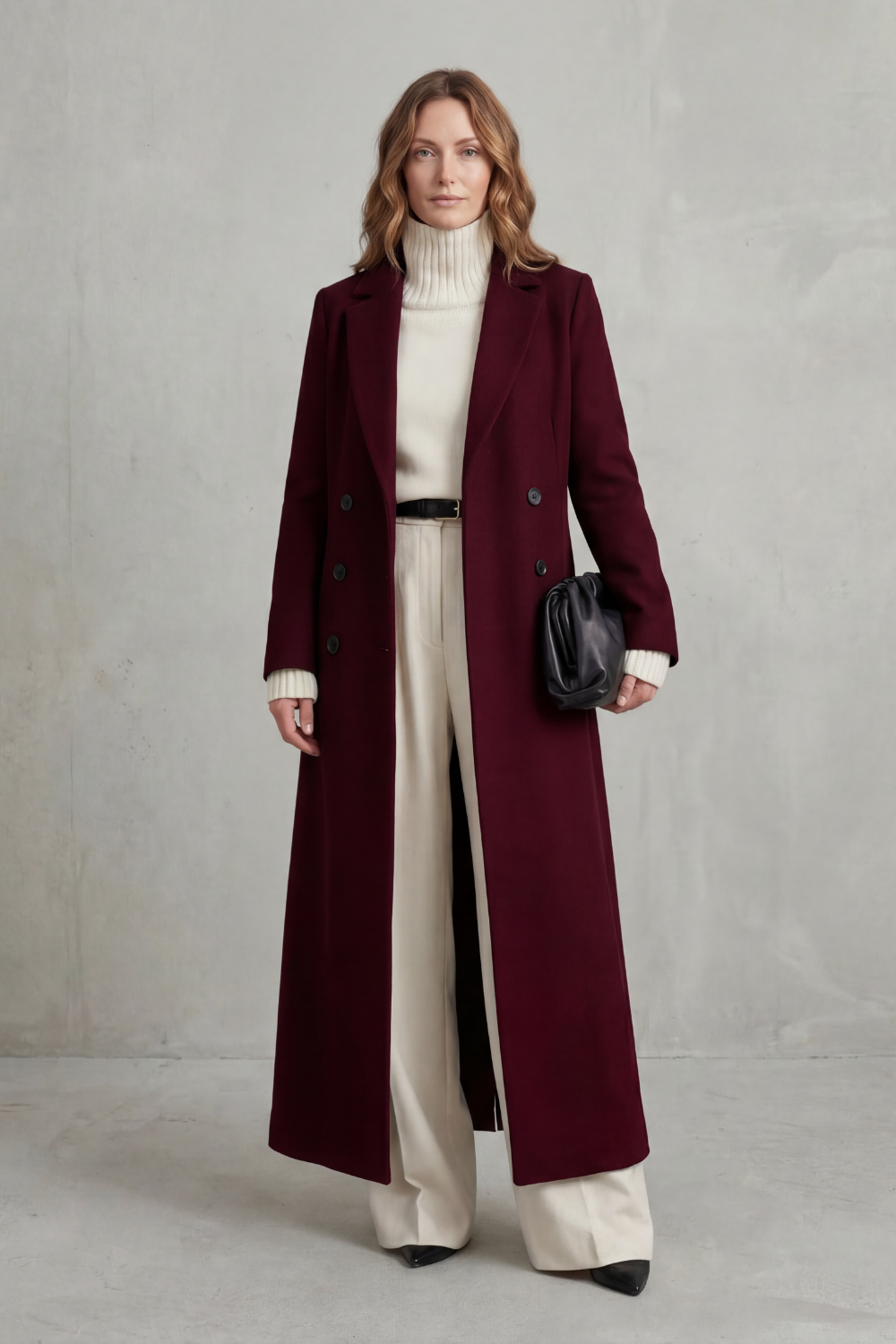 Women's Custom-Fit Long Wool Coat - Valderine
