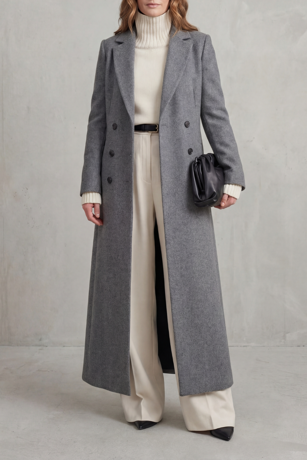 Women's Custom-Fit Long Wool Coat - Valderine
