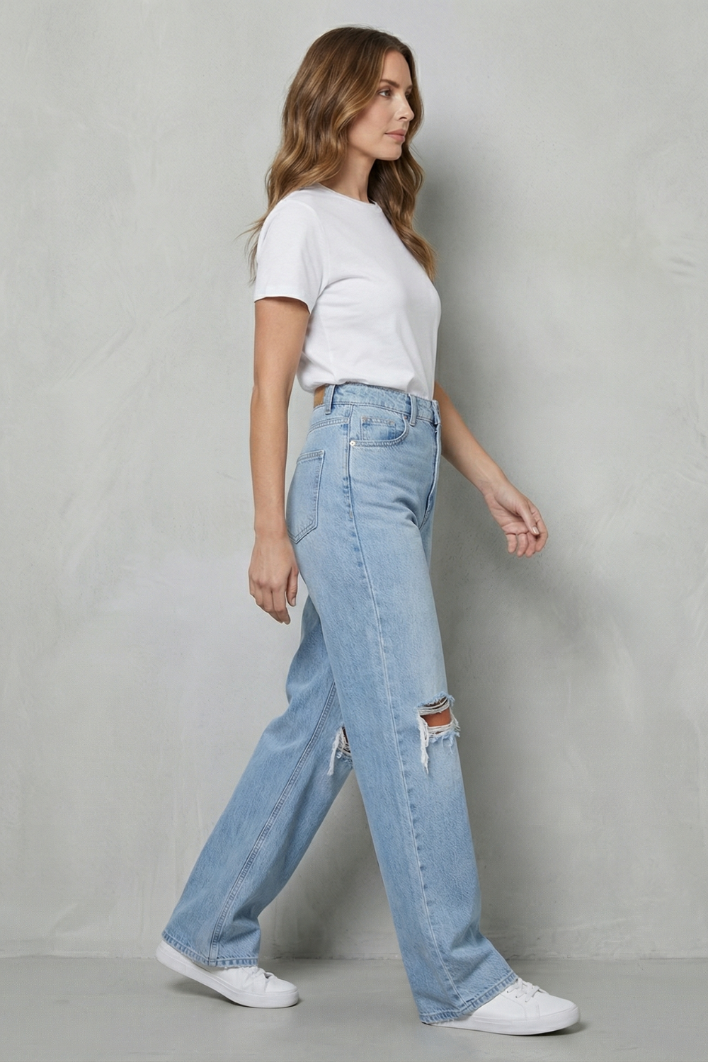 Women's High Rise Ripped Flare Jeans - Roselienne