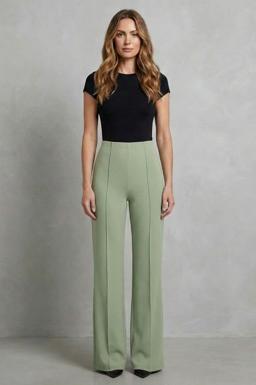Women's High Rise Wide Leg Tailored Pants - Corvienne