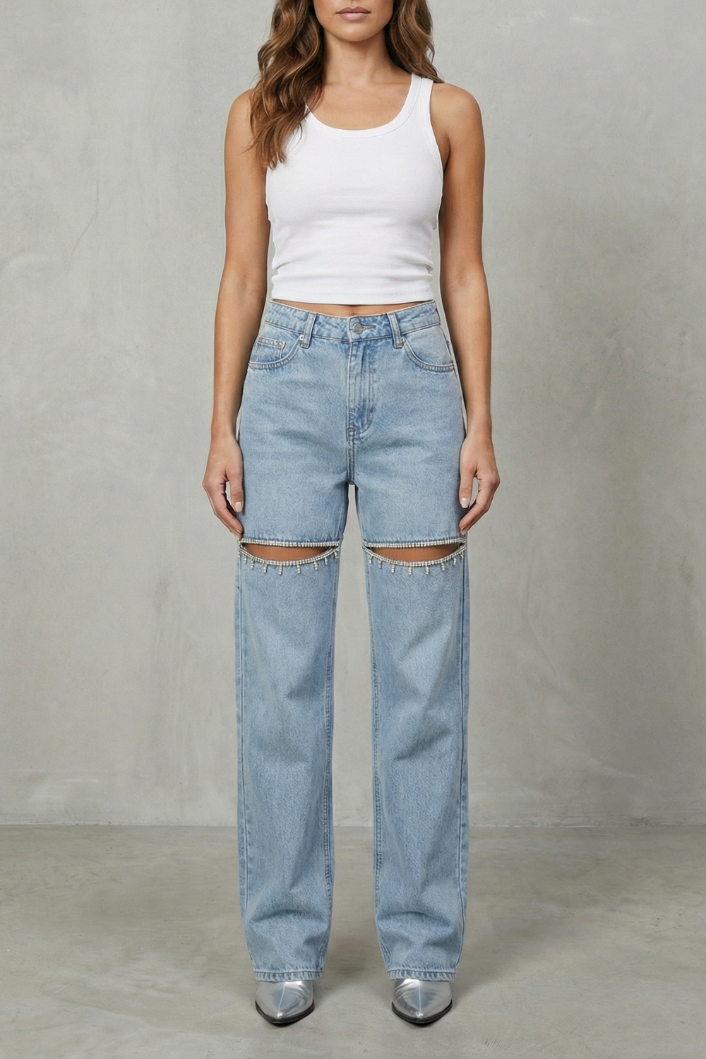 Women's High Rise Wide Leg Jeans in Washed Black - Rosemine
