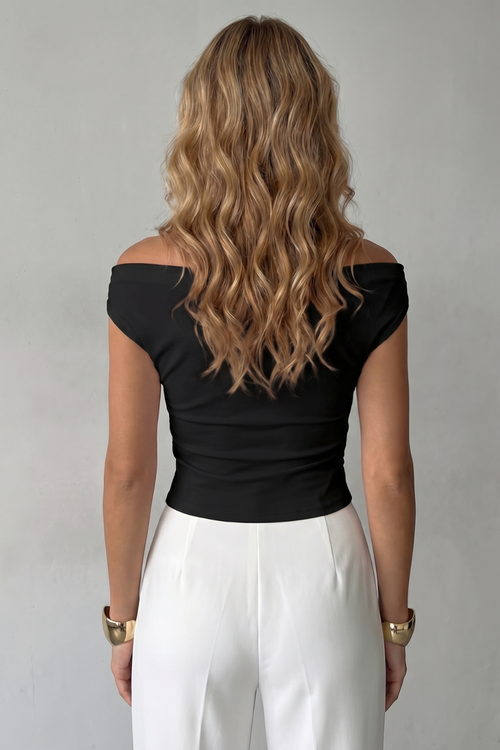 Women's Asymmetrical One-Shoulder Draped Top - Solenne