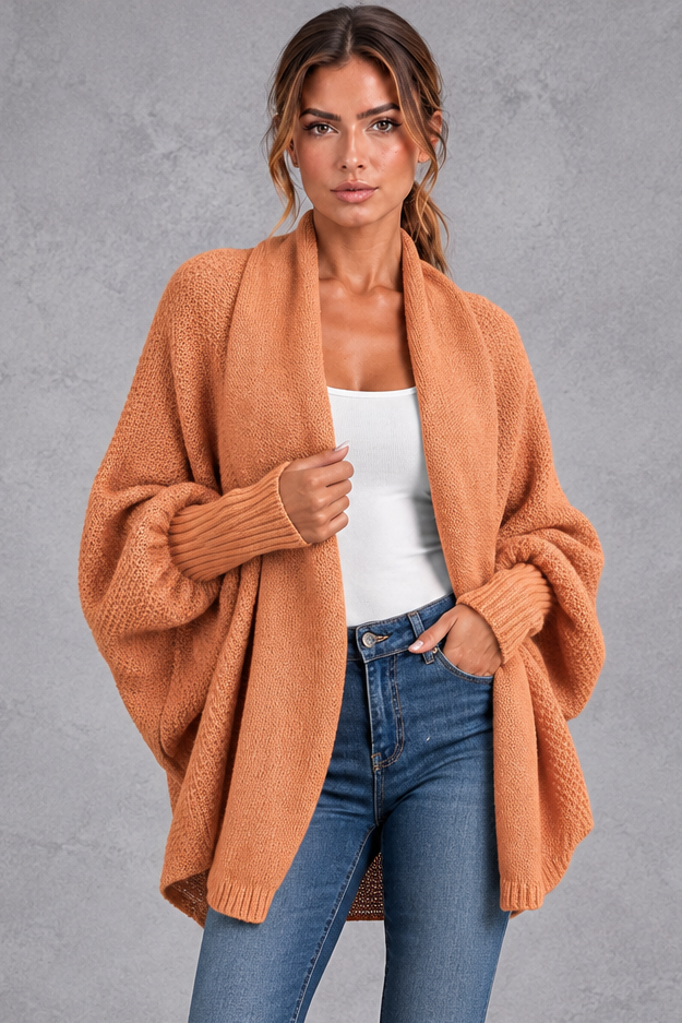 Women's Batwing Knitted Cardigan – Orange
