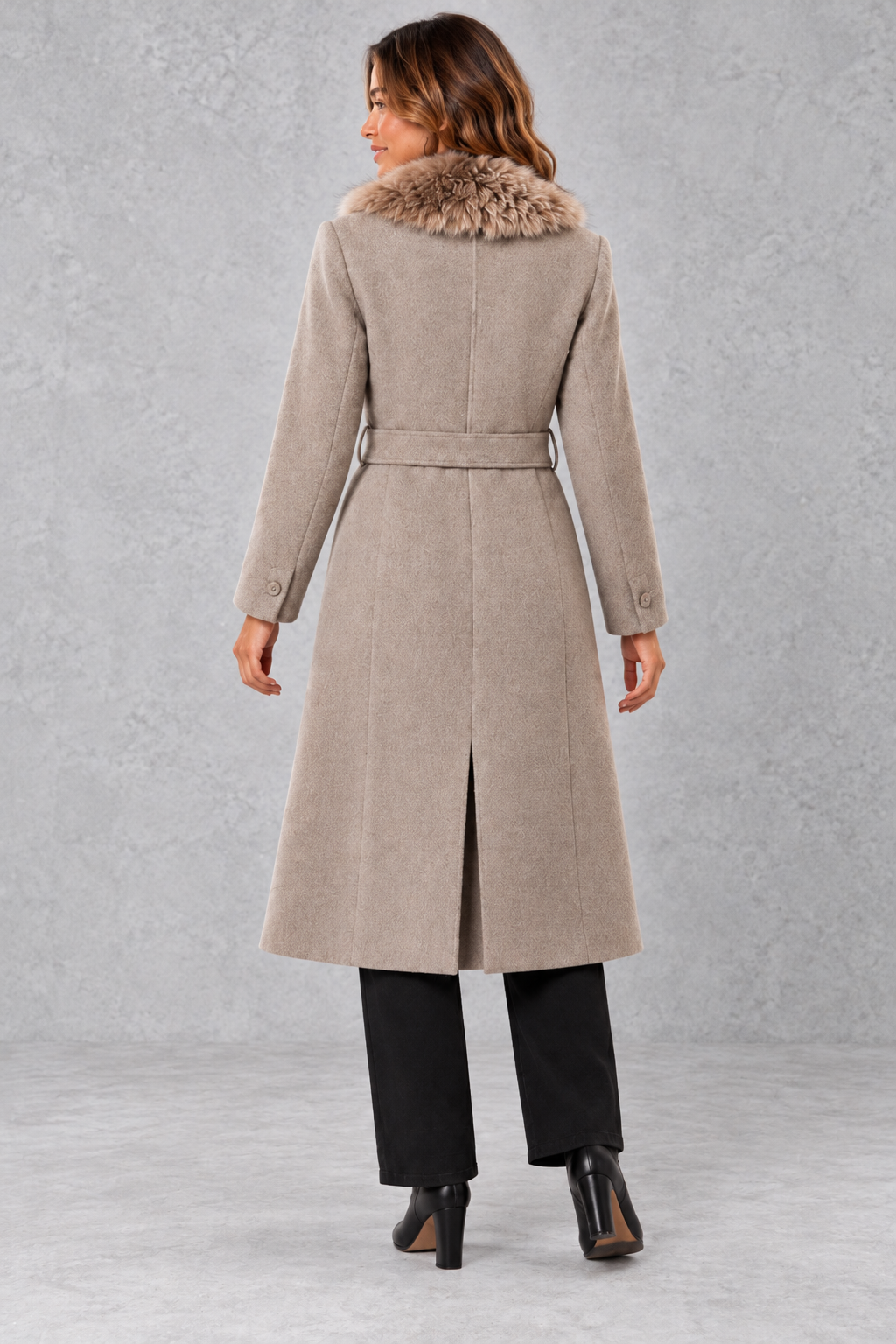 Women's Belted Midi Coat – Taupe