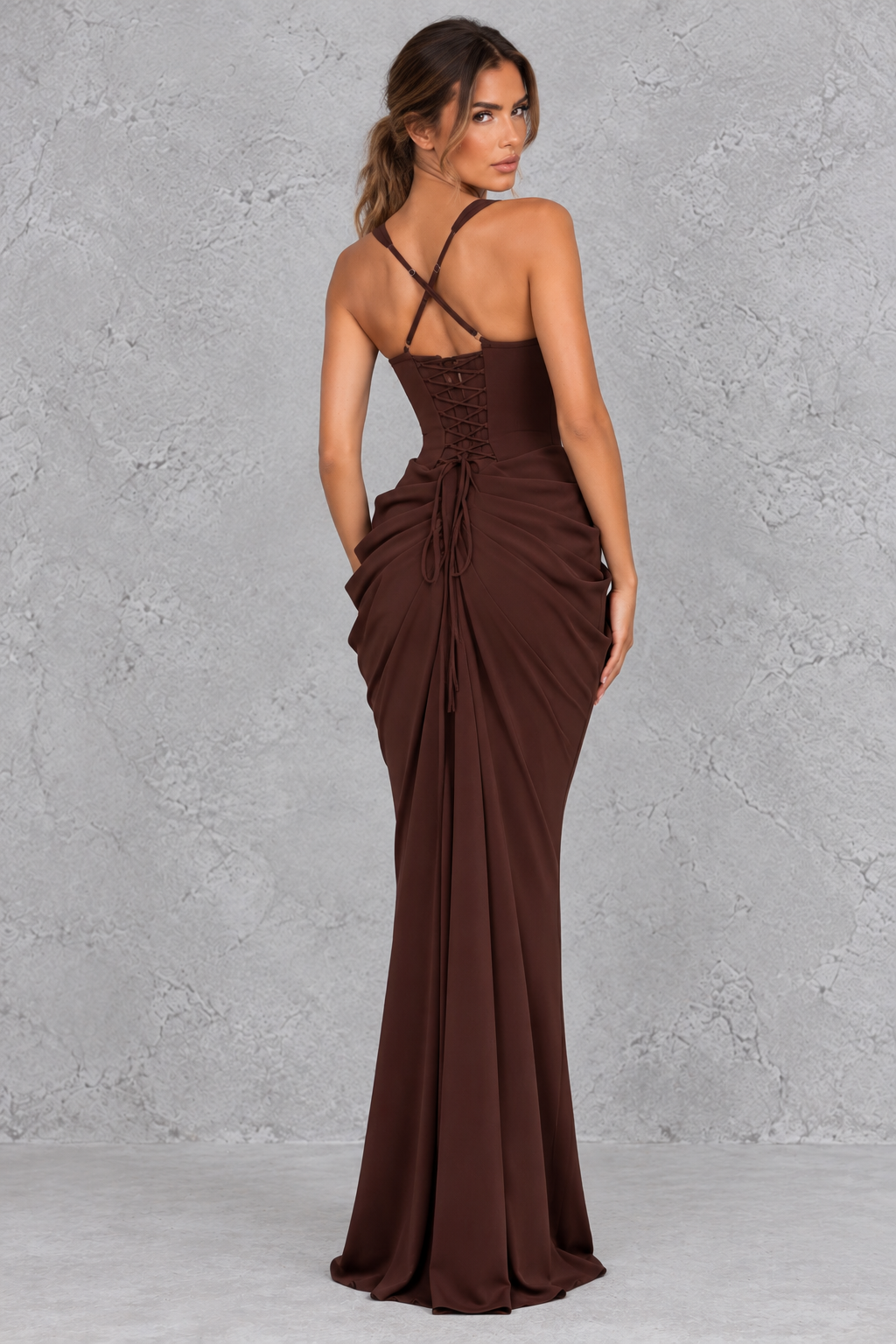 Women's Chiffon Corset Maxi Formal Dress - Wedding Guest & Evening