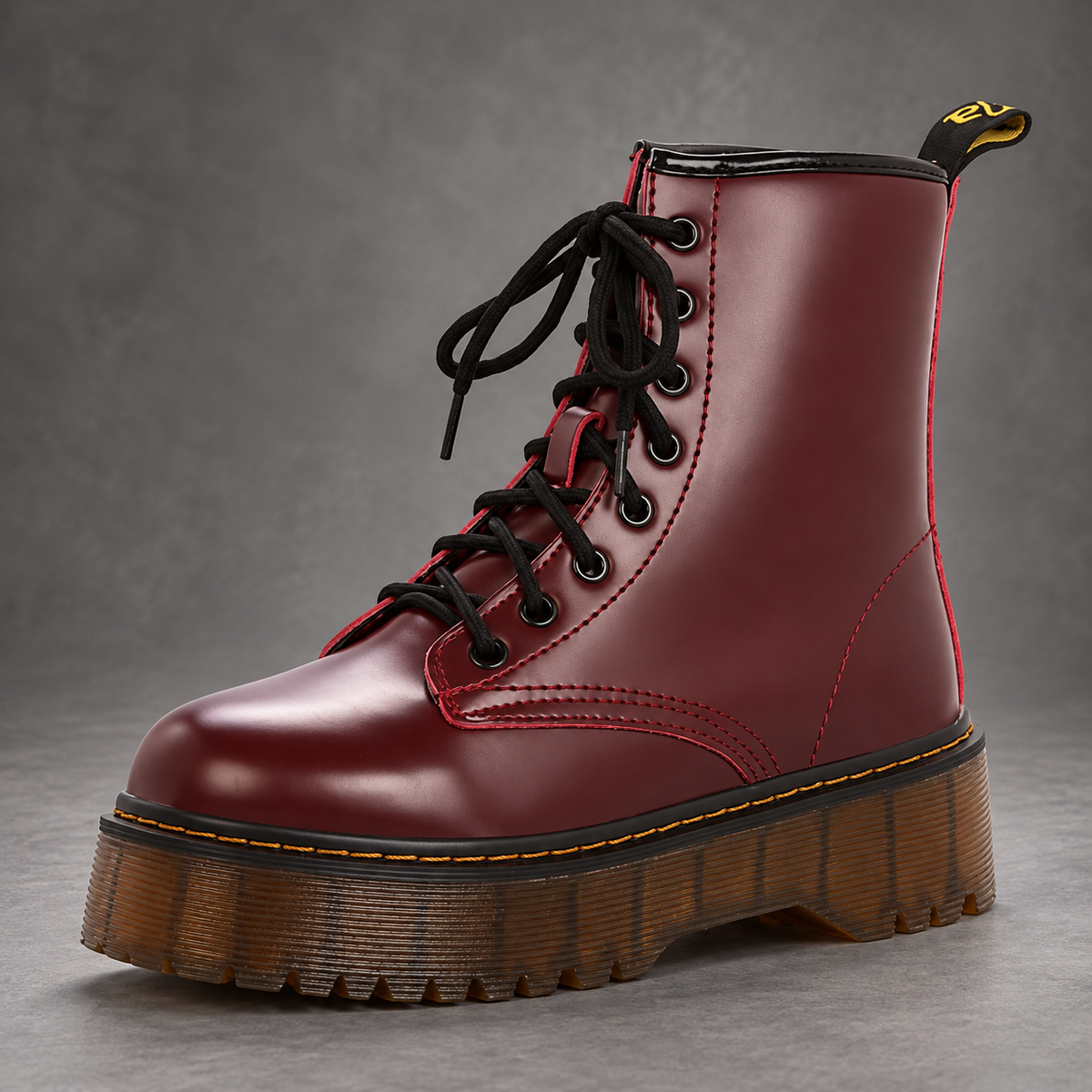 Women's Platform Combat Boots – Cherry Red