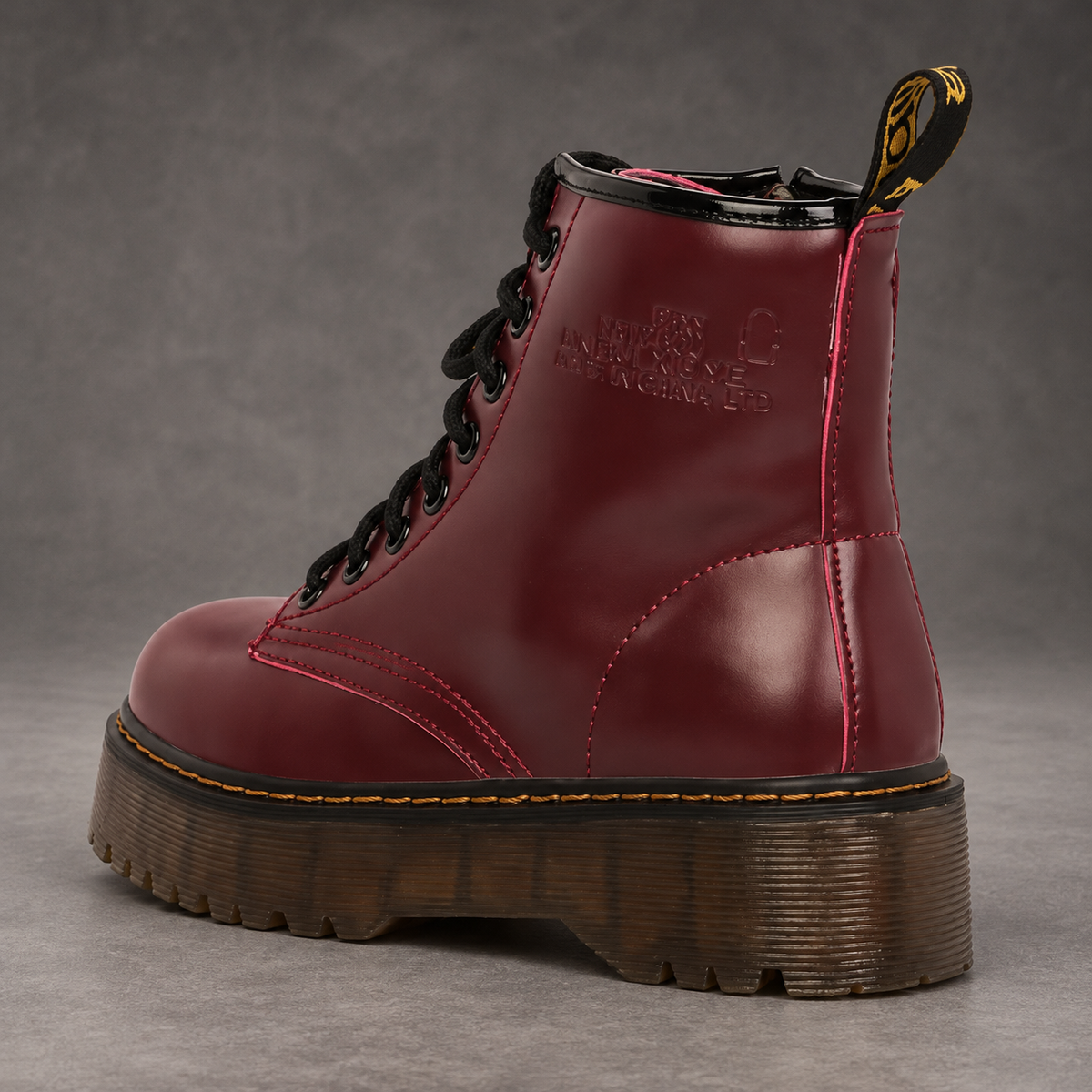 Women's Platform Combat Boots – Cherry Red