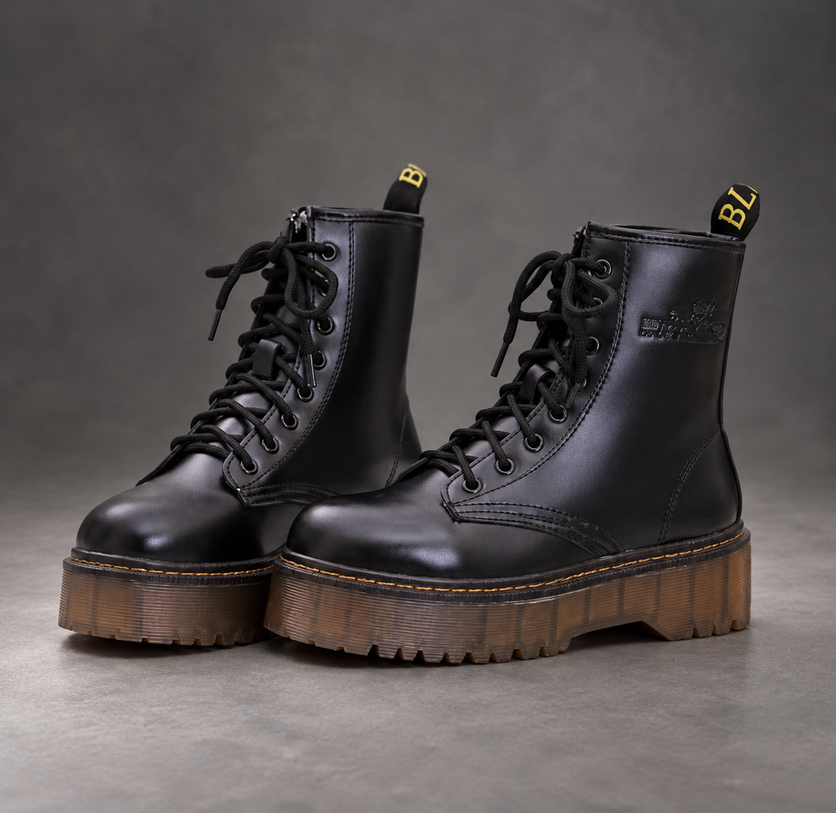 Women's Platform Combat Boots – Black