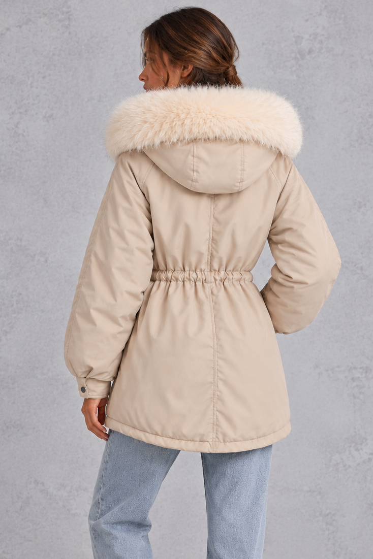 Drawstring waist and utility zipped pocket detail
