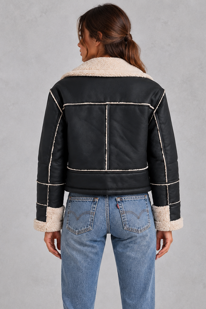 Flap chest pocket and contrast panel detail