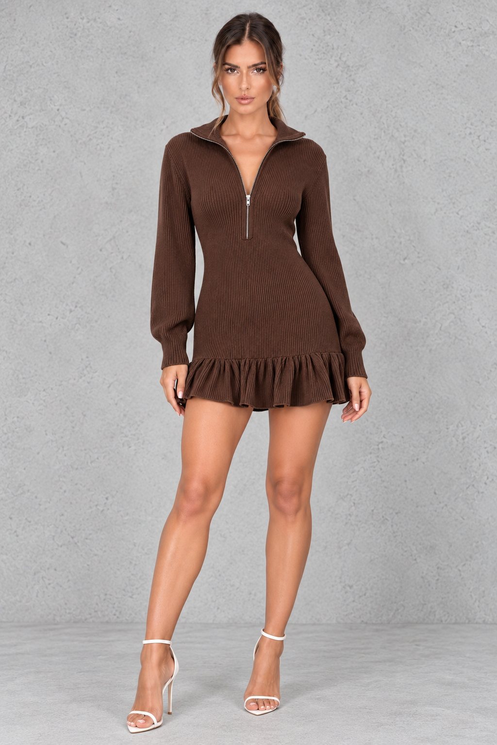 Classic check mini dress with long sleeves, easy to style with ankle boots and tights.