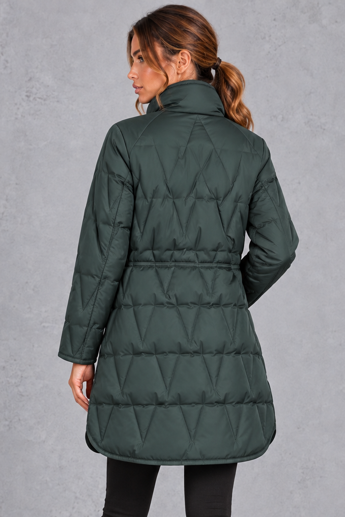 Women's Longline Down Coat – Dark Green
