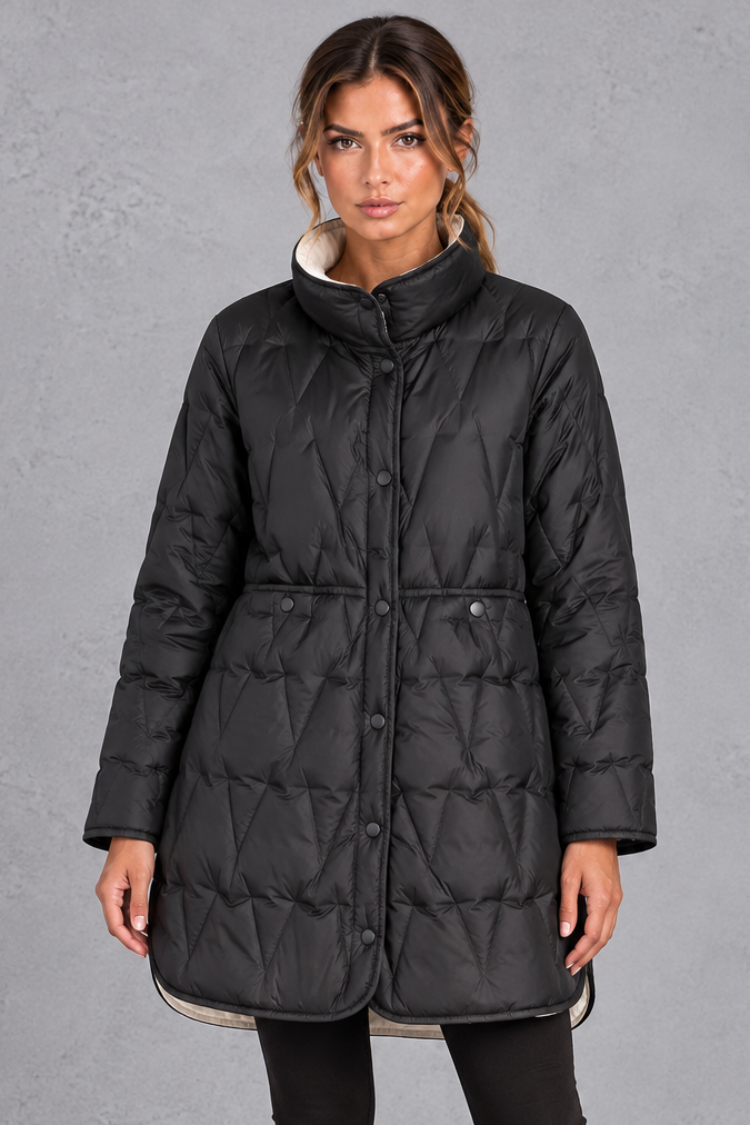 Women's Longline Down Coat – Black