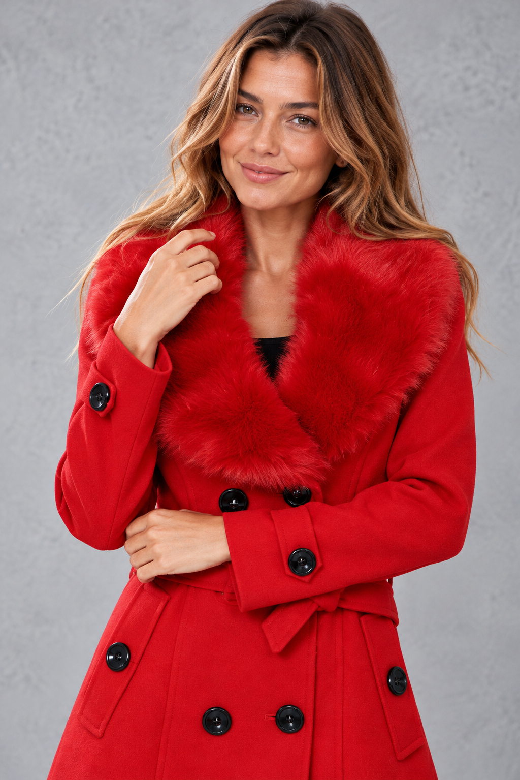Women's Longline Winter Coat – Red