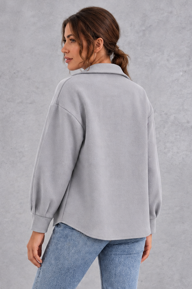Women's Oversized Shirt Jacket – Gray