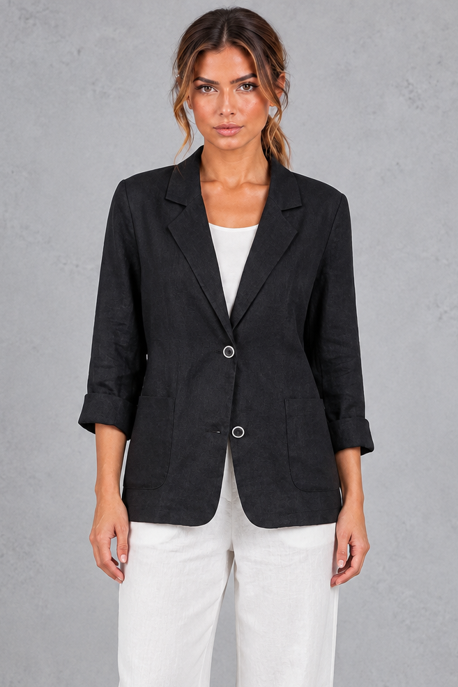 Women's Relaxed Fit Blazer – Black