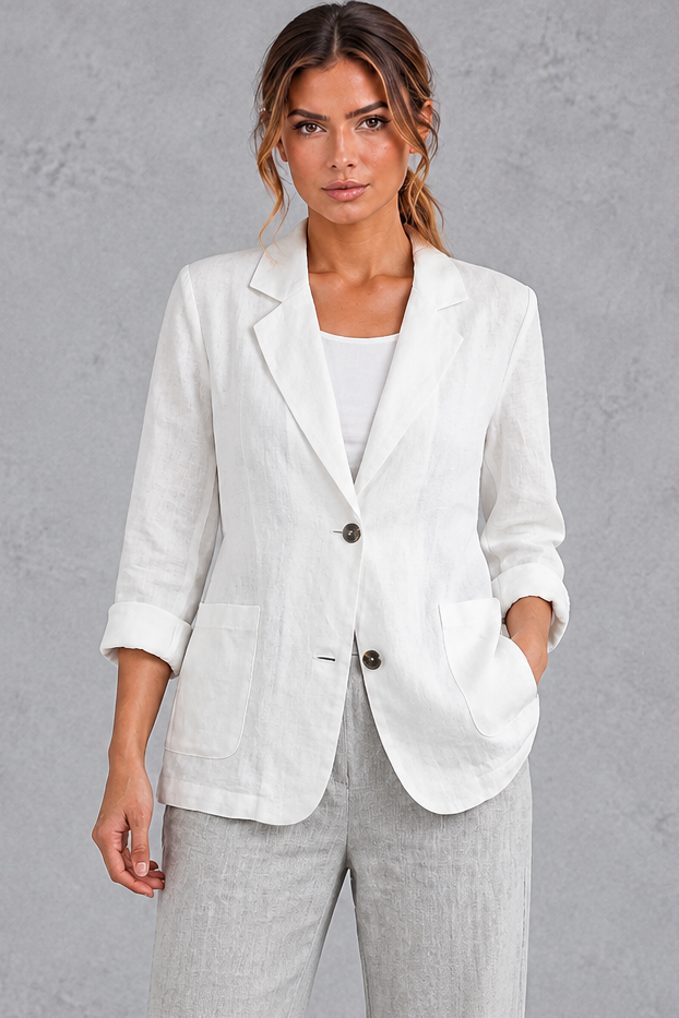 Women's Relaxed Fit Blazer – White