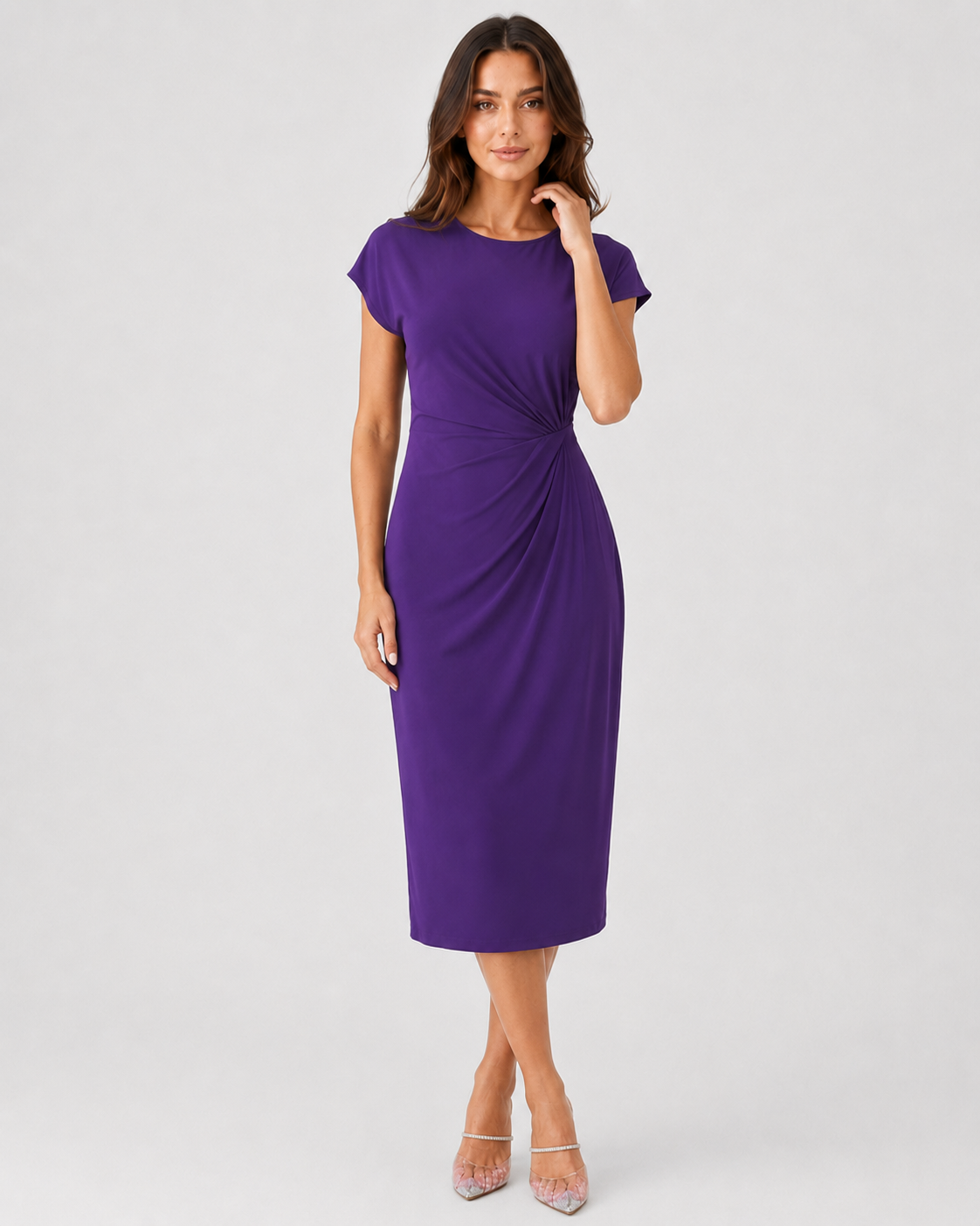 Shop the Women’s Cotton Midi Dress featuring a tailored fit, breathable premium cotton, and timeless style perfect for work, weddings, and more.