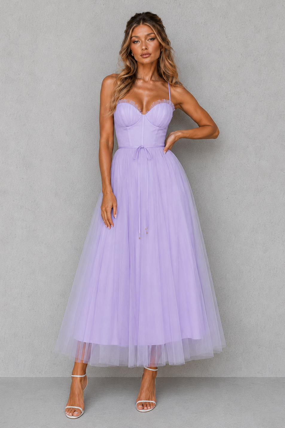 Women’s elegant wedding guest midi dress featuring a sculpted silhouette, regular fit, and clean structured design made from lightweight breathable fabric for special occasions and versatile styling.