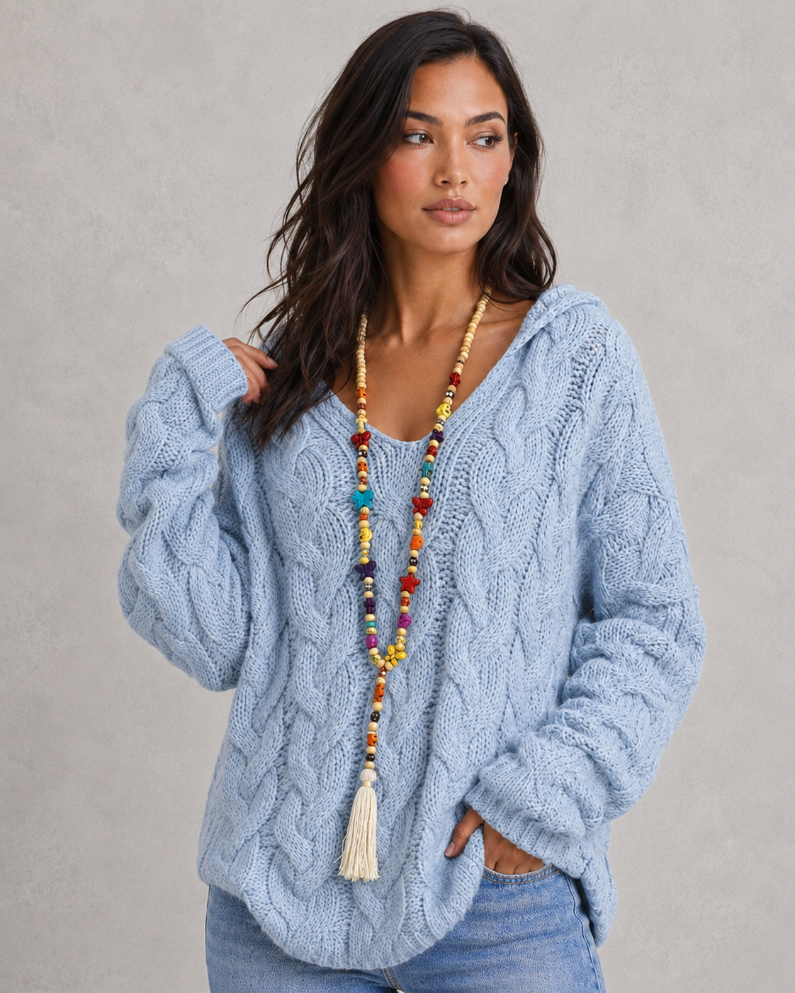 Women's oversized lightweight hoodie sweatshirt in a relaxed fit, featuring a soft fabric finish and casual urban styling for everyday comfort.