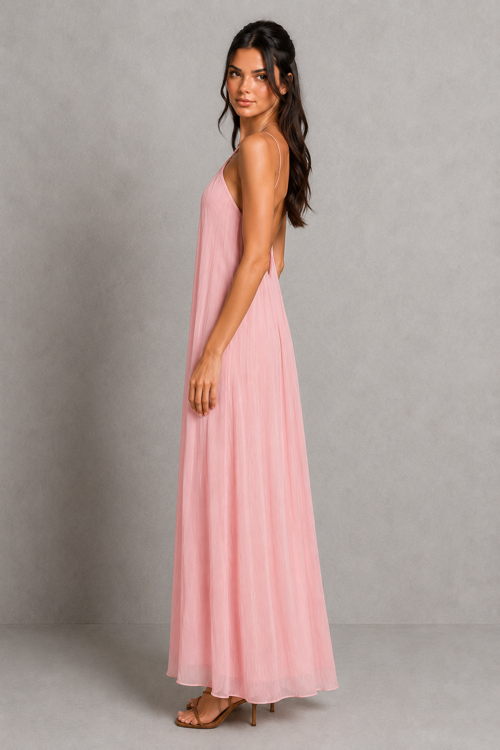 Women’s Pleated Halter Neck Maxi Cocktail Dress - Klyne Studios