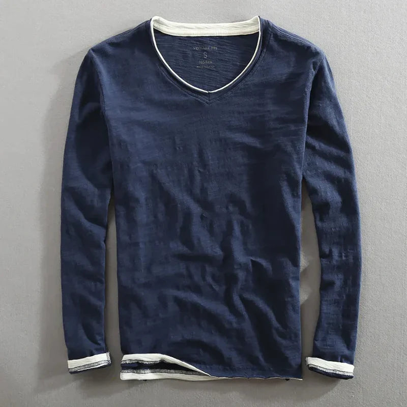 Aaron - Long-Sleeve Cotton Shirt