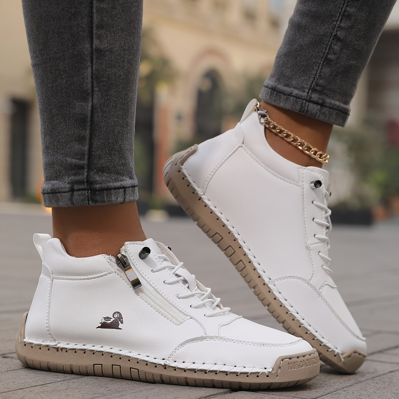 Women's Zip-Up Orthopedic Comfort Sneakers - Mila