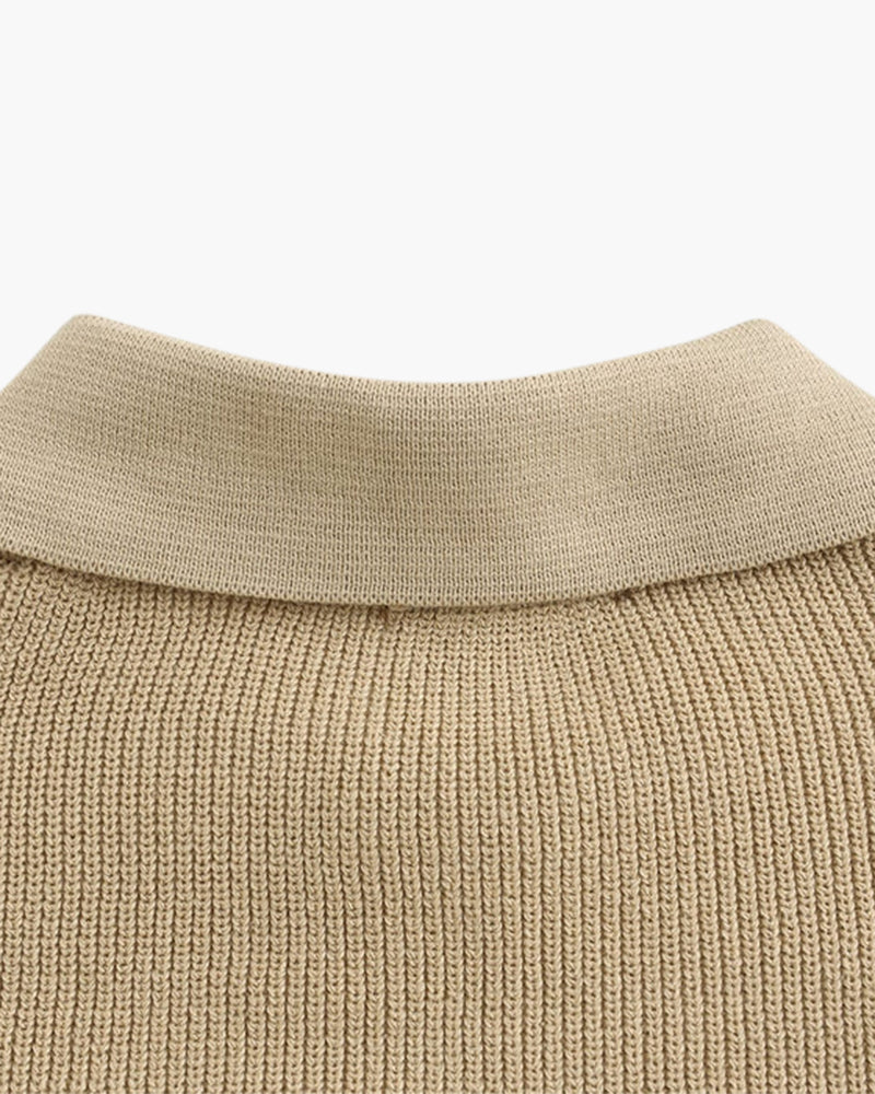 Zip Sweater Beige