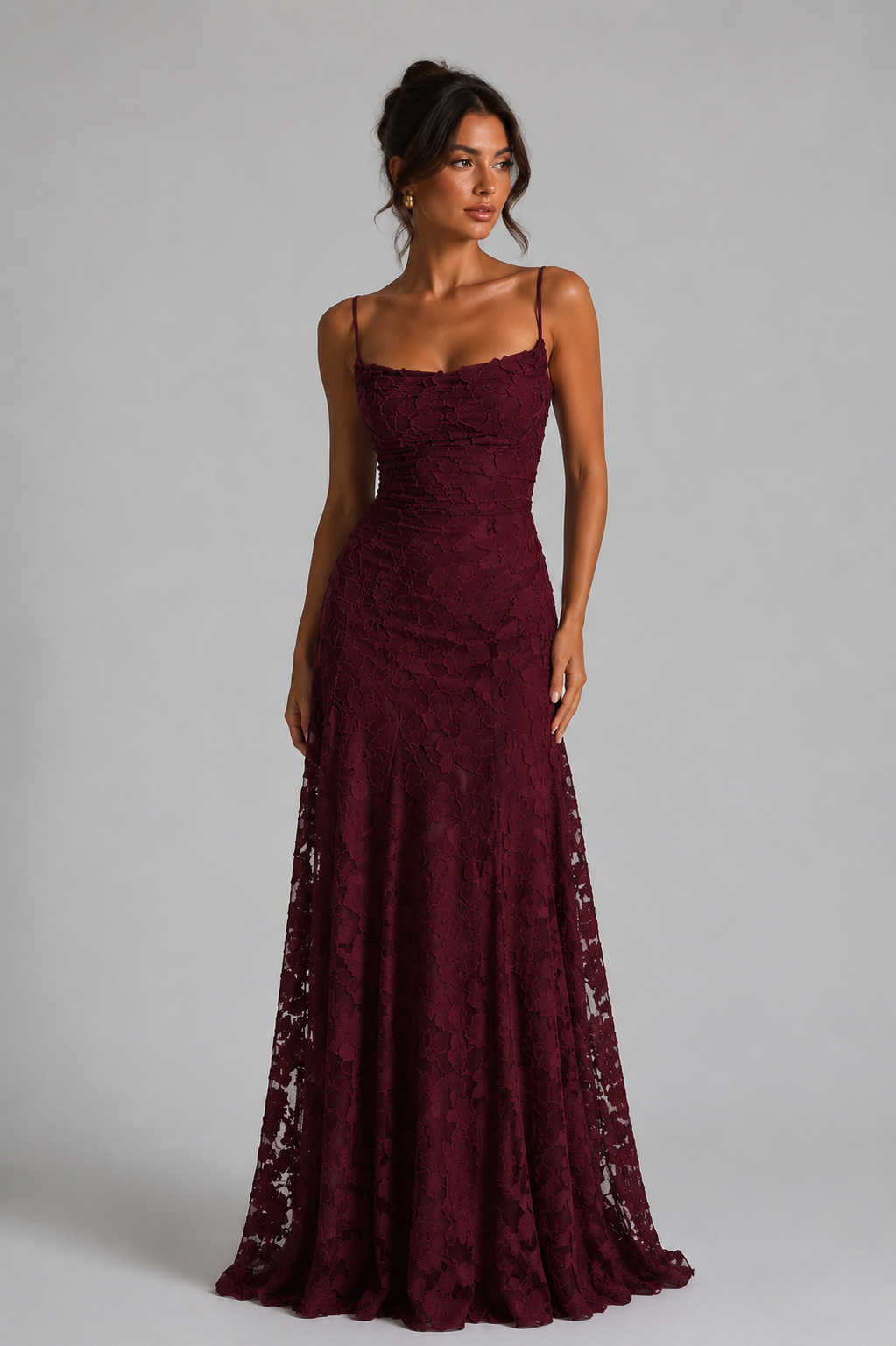 Women’s Floral Maxi Occasion Dress - Sculpted Silhouette