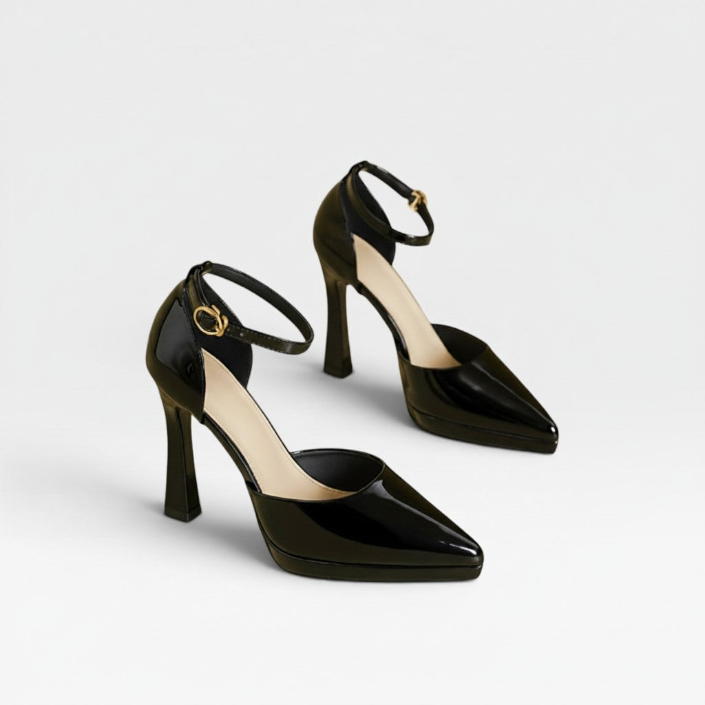 Women's Patent Ankle Strap Pumps – Pointed Toe Party Shoes | Fairlight