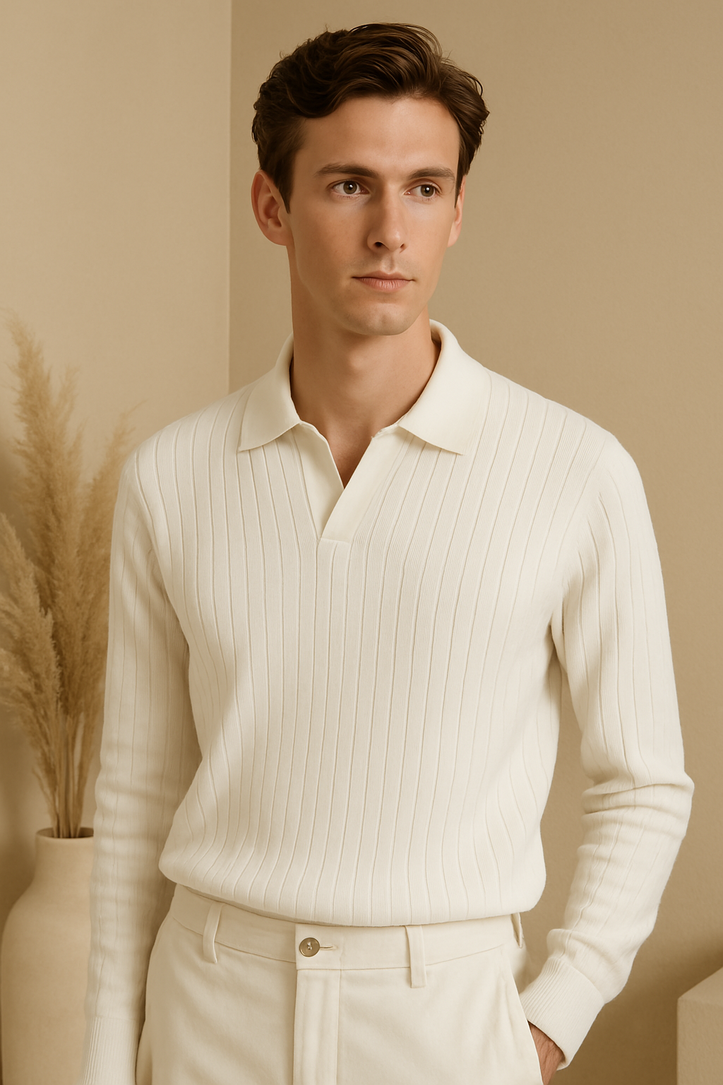 Kalvin - Striped Long Sleeve Polo