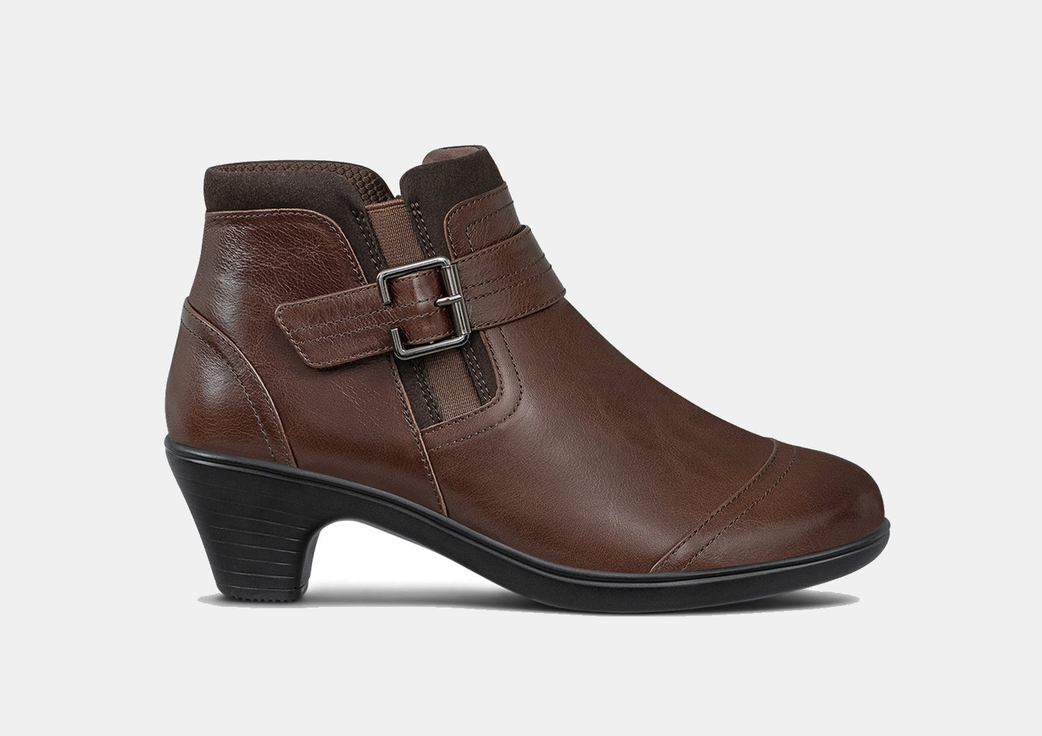 Women's Leather Ankle Boots with Zipper - Emma