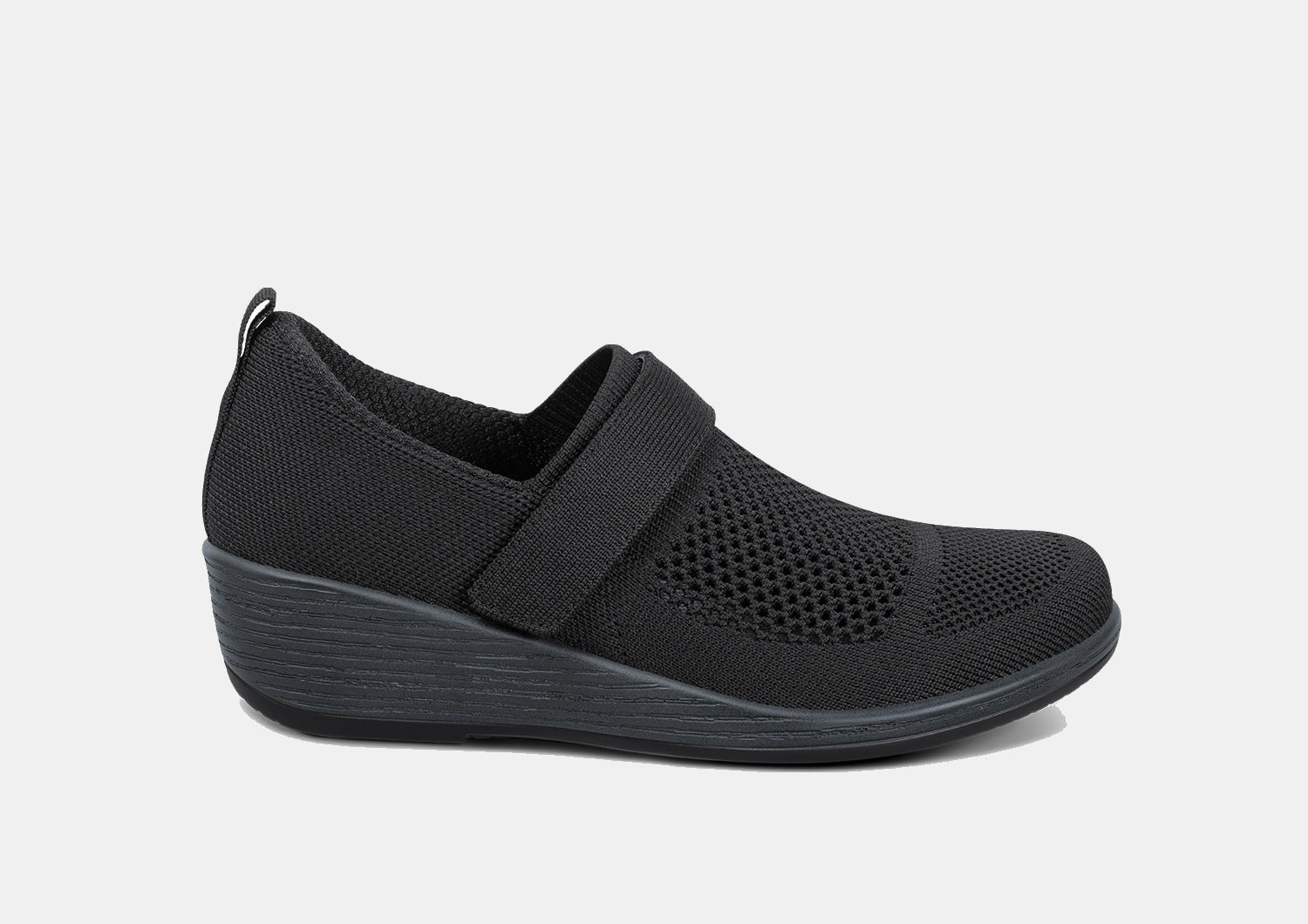 Women's Stretch Wedge Flats in Rich Black - Eve
