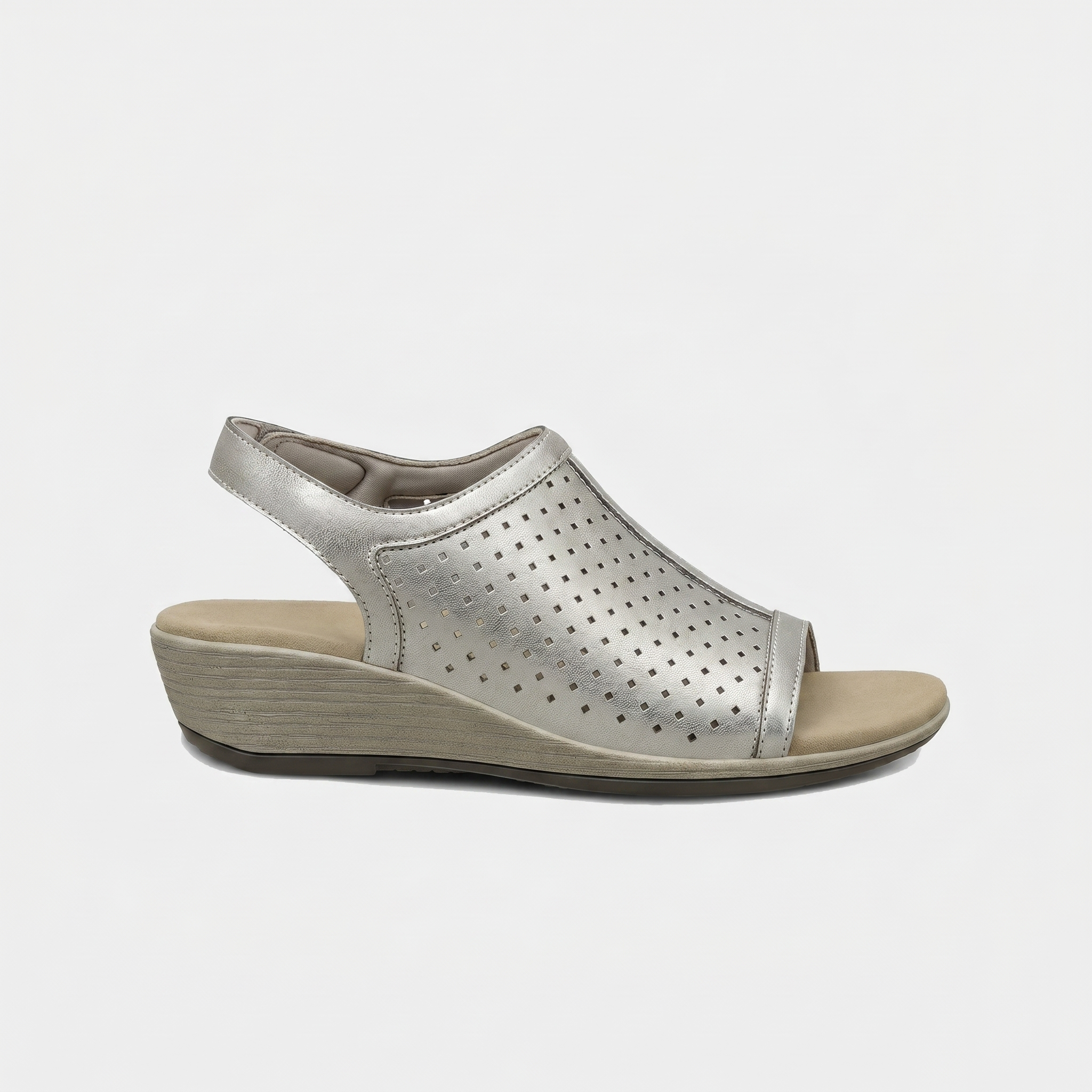 Women's Metallic Platinum Wedge Sandals - Hazel