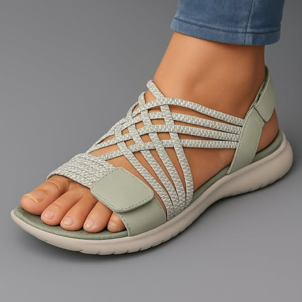 Women’s strappy sandals with cushioned footbed and adjustable closure designed for comfortable everyday walking.