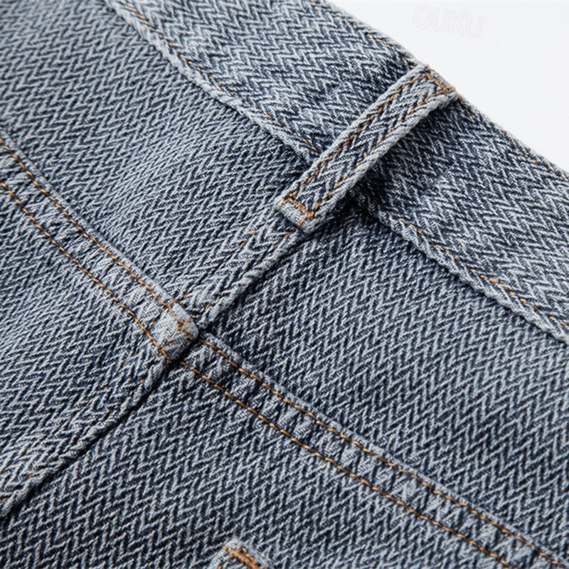 Menโs relaxed fit denim shorts with five pocket design washed finish and rolled cuff for casual summer wear